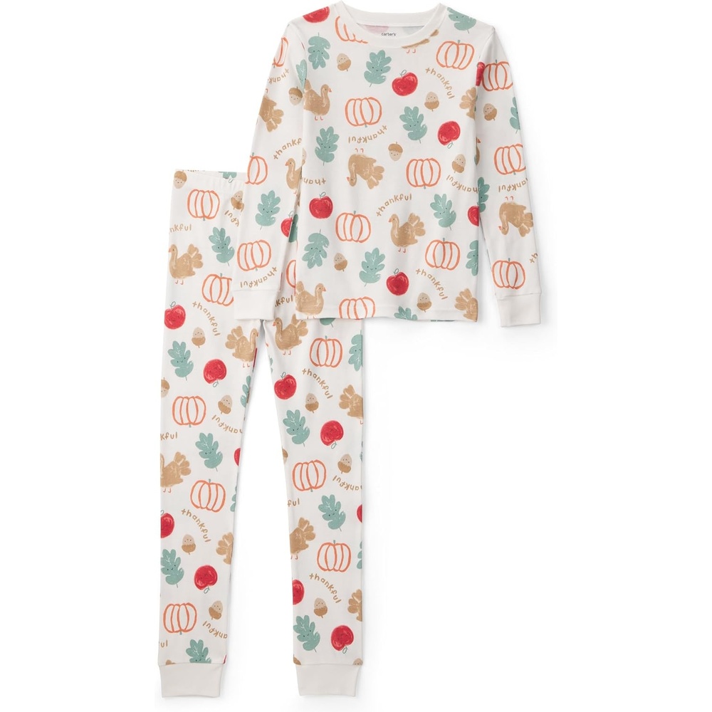 image:imageCarters babyboys 2piece Holiday Cotton PjThanksgiving Fam Print