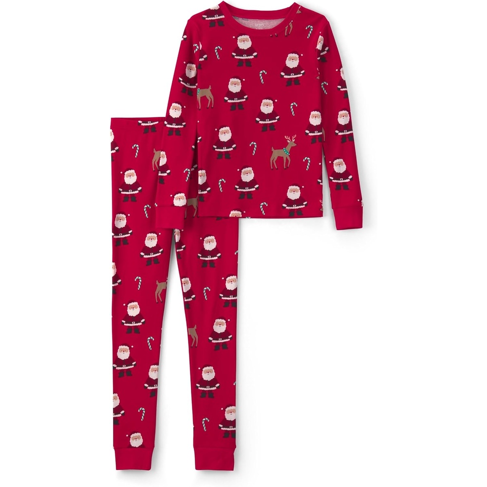 image:imageCarters boys 2piece Holiday Cotton PjBeige Santa
