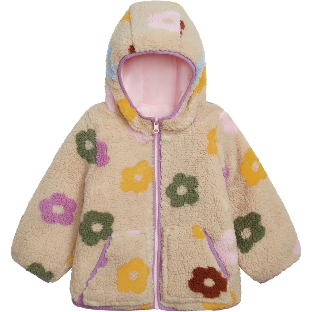 image:imageOSHKOSH BGOSH Baby Girls Reversible Sherpatopuffer Hooded JacketFloral