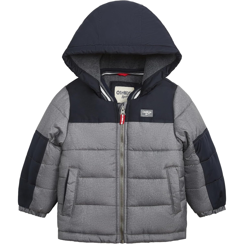 image:imageOSHKOSH BGOSH Boys Fleecelined Hooded Puffer Jacket Winter CoatGrey
