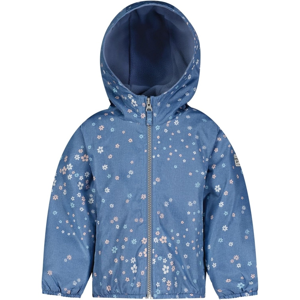 image:imageOSHKOSH BGOSH Girls Fleece Lined Water Resistant Midweight Hooded JacketChambray Ditsy Floral