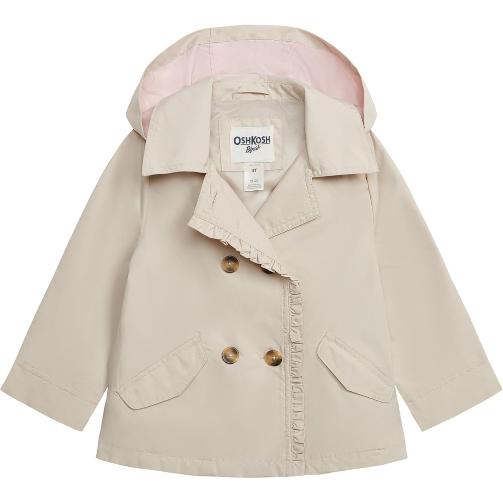 image:imageOSHKOSH BGOSH girls Midweight Fleece Lined Windbreaker JacketKhaki