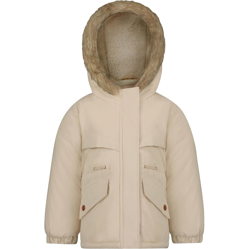 image:imageOshKosh Bgosh Girls Heavyweight Faux Fur Hooded Parka Warm Winter CoatKhaki
