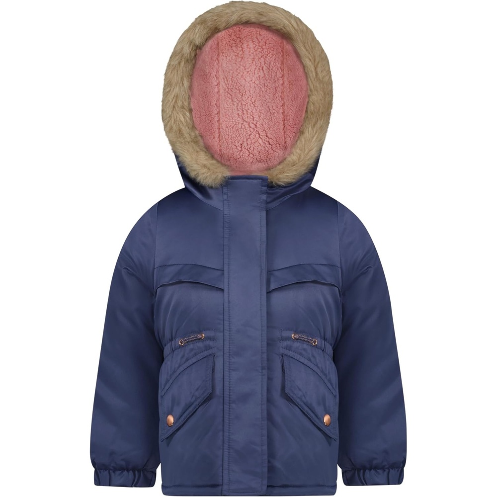 image:imageOshKosh Bgosh Girls Heavyweight Faux Fur Hooded Parka Warm Winter CoatNavy
