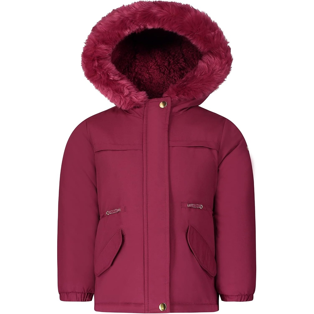 image:imageOshKosh Bgosh Girls Heavyweight Faux Fur Hooded Parka Warm Winter CoatScarlet
