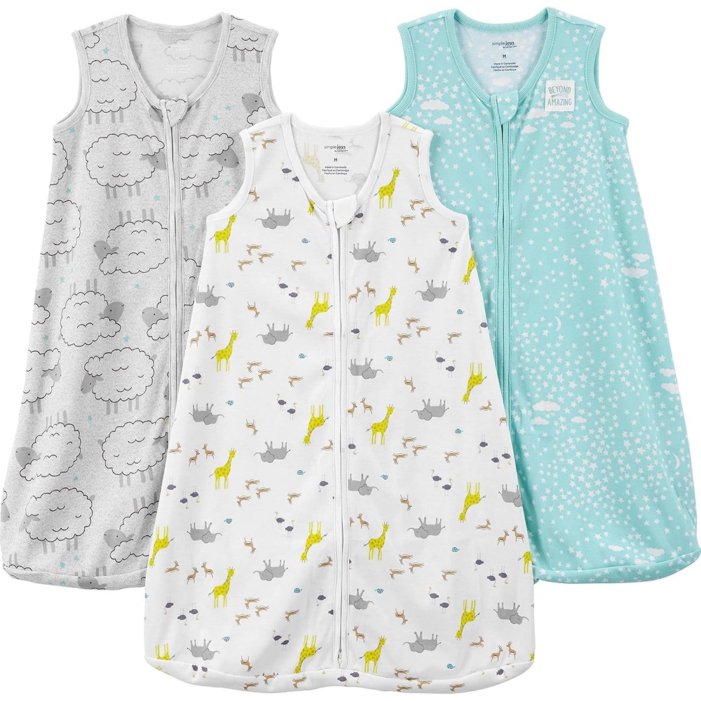 image:imageSimple Joys by Carters Baby 2pack Microfleece Longsleeve SleepbagSheepClouds