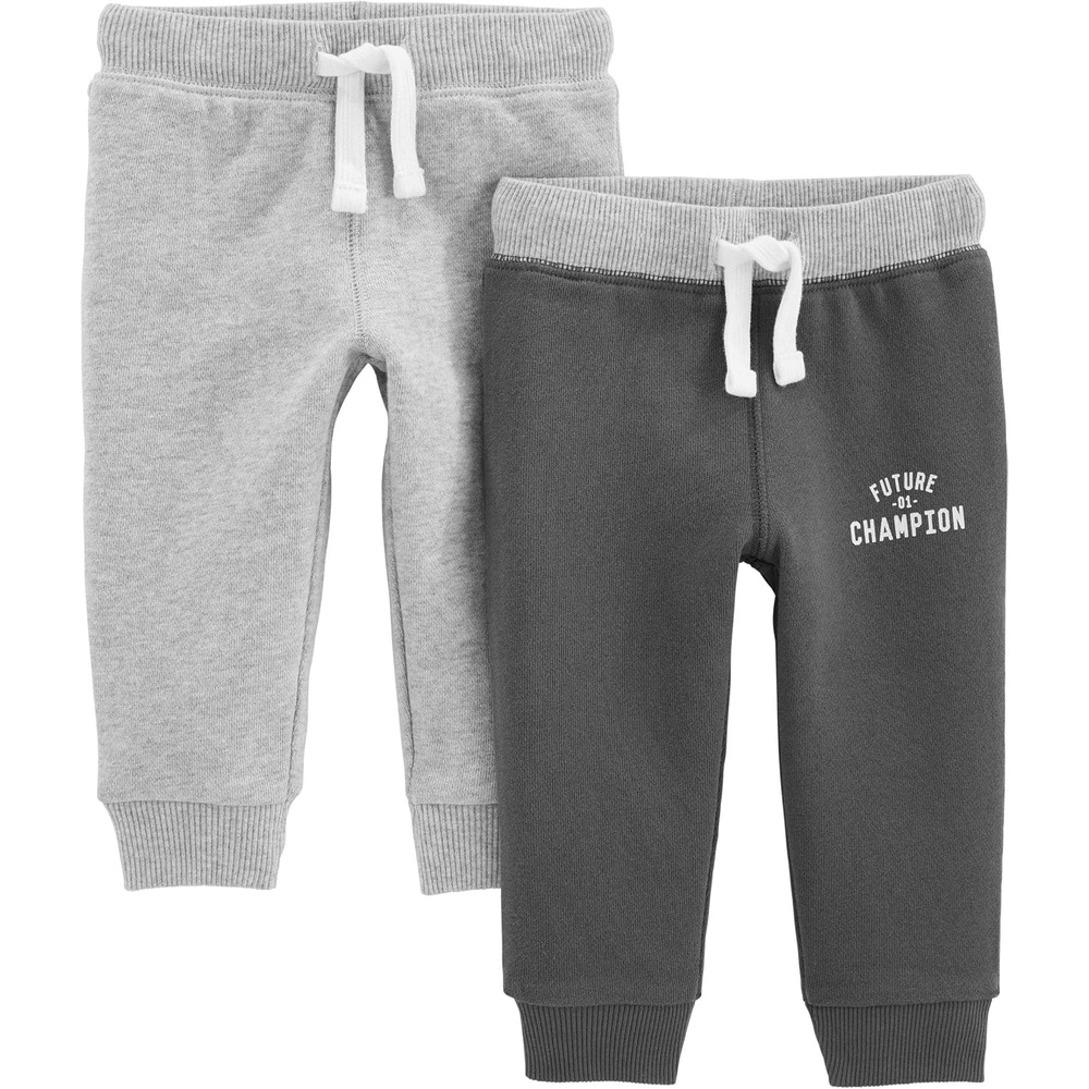 image:imageSimple Joys by Carters Baby Boys 2Pack Athletic Knit Jogger PantsLight Grey HeatherDark Grey