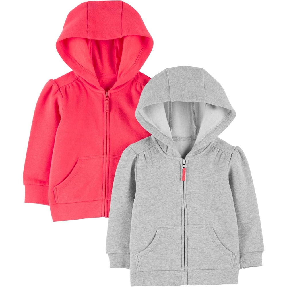 image:imageSimple Joys by Carters Girls 2Pack Full Zip HoodiesPinkGrey