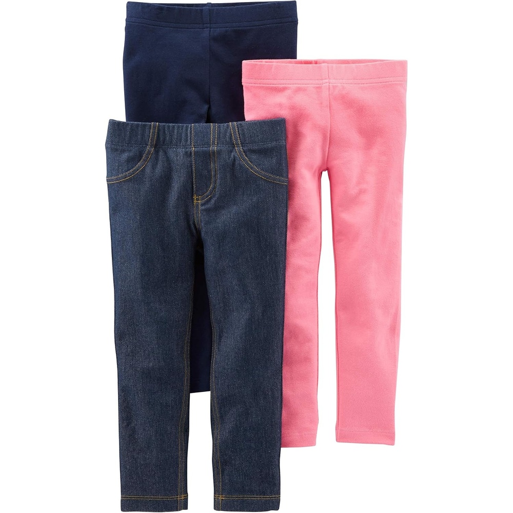image:imageSimple Joys by Carters Girls 3 pack LeggingsNavyPinkDenim