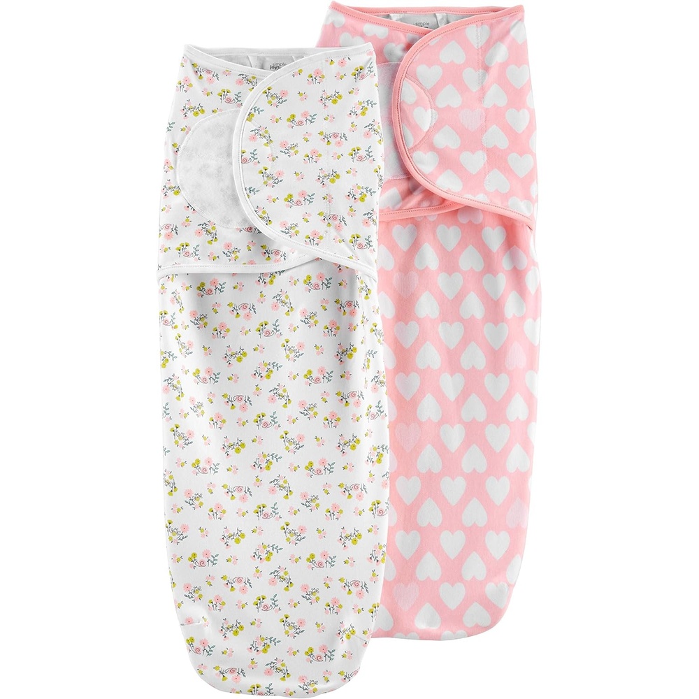 image:imageSimple Joys by Carters Girls 3Pack Cotton Swaddle BlanketsPink HeartsWhite Floral