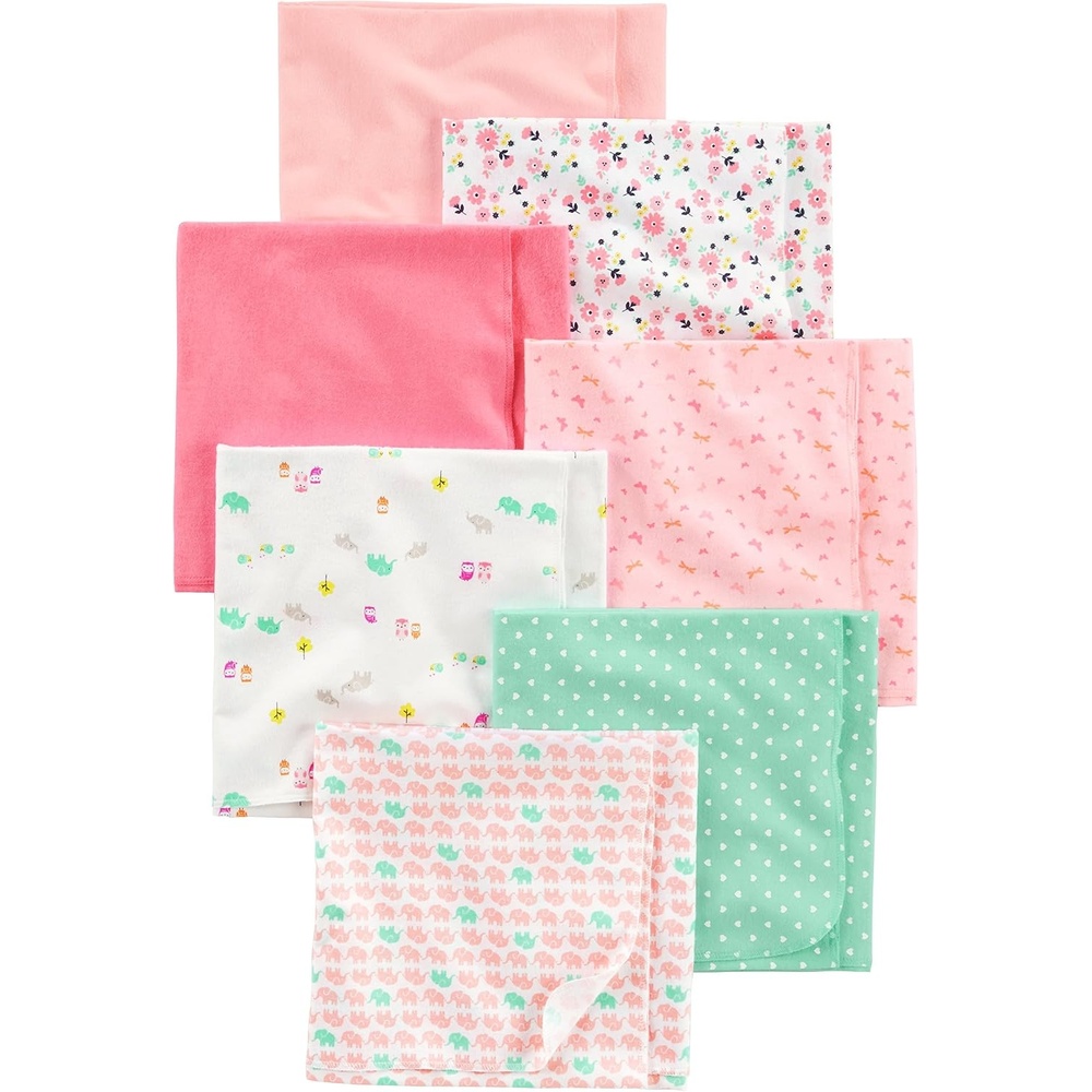 image:imageSimple Joys by Carters Unisex Babies Flannel Receiving Blankets Pack of 7PinkWhite