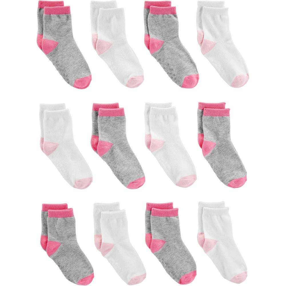 image:imageSimple Joys by Carters babyboys 12pack Neutral Sock LowGreyPinkWhite