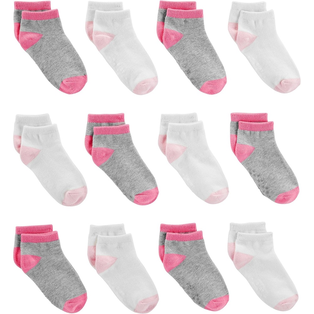 image:imageSimple Joys by Carters babyboys 12pack Neutral Sock LowPinkGreyWhite