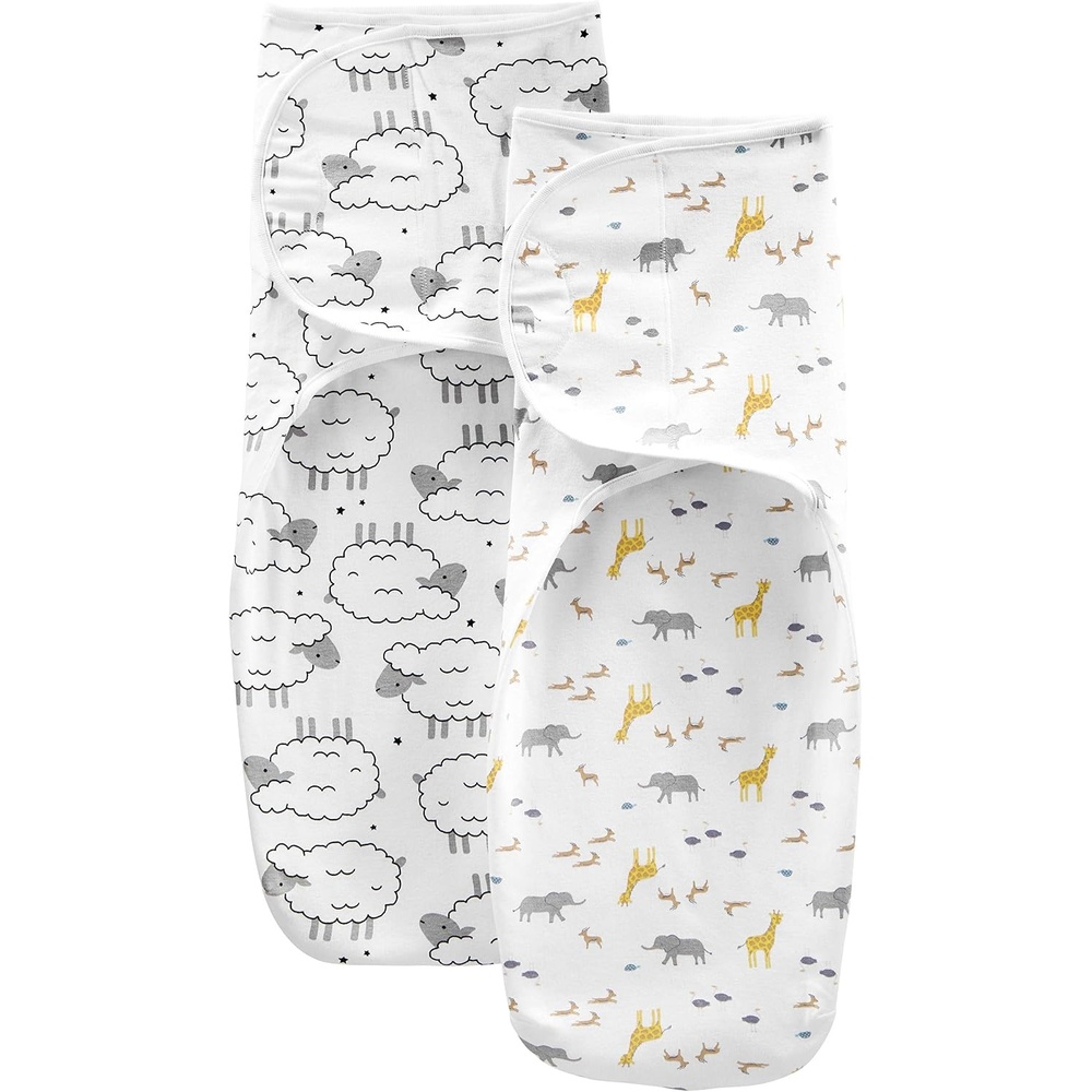 image:imageSimple Joys by Carters babyboys Neutral Cotton Swaddle BlanketsWhiteAnimal