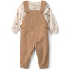 Brown Cream Football Print