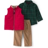 Beige Red Green Plaid