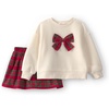 Ivory Red Bow
