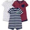 Grey Stripe/Red Mini Stripe/White Sailboats