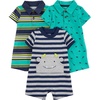 Green Dinosaur/Navy Stripe/Yellow Stripe