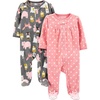 Charcoal Forest Animals/Light Pink Dots