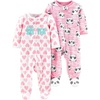 Pink Heather Panda/White Hearts
