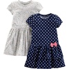 Grey Kitten/Navy Dots