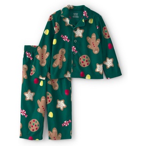 Carter’s Baby 2-piece Fleece Holiday Coat Pjs(Green Gingerbread Cookie)