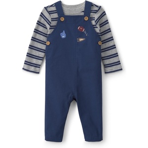 Carter’s Baby Boys’ 2-piece Overall Set Blue Navy Sports Patches(Blue Navy Sports Patches)