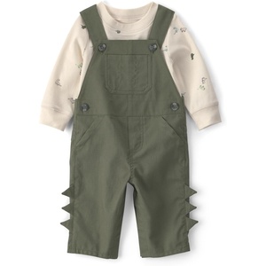 Carter’s Baby Boys’ 2-piece Overall Set Blue Navy Sports Patches(Green Olive Cream Dino)