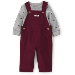 Carter’s Baby Boys’ 2-piece Overall Set Blue Navy Sports Patches(Red Grey Holiday)