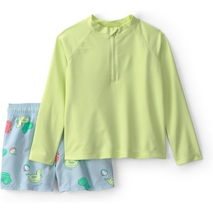 Carter’s Baby Boys’ 2-piece Rashguard Trunk Set(Bright Green/Blue)