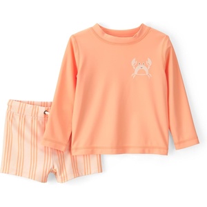 Carter’s Baby Boys’ 2-piece Rashguard Trunk Set(Orange Crab)
