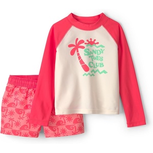 Carter’s Baby Boys’ 2-piece Rashguard Trunk Set(Orange/White Beach)