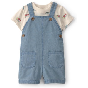 Carter’s Baby Boys’ 2-piece Shortall Set(Blue/Beige Van)