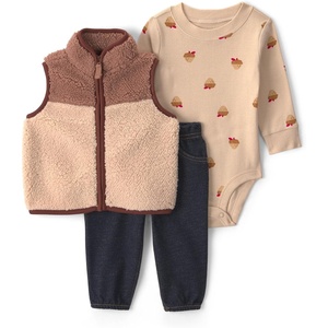 Carter’s Baby Boys’ 3-piece Bodysuit Pant Sets(Brown Indigo Color Block)