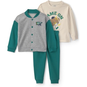 Carter’s Baby Boys’ 3-piece Playwear Sets(Green Varsity Set)
