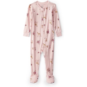 Carter’s Baby Boys’ Purelysoft Long-sleeve 2-way Zip Pajamas(Pink Woodland)