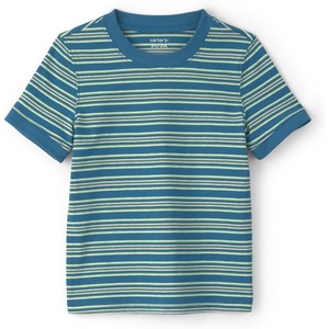 Carter’s Baby Boys’ Short-Sleeve Graphic Tee Shirt(Blue and Green Stripe)