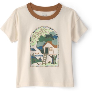 Carter’s Baby Boys’ Short-Sleeve Graphic Tee Shirt(White Cream)