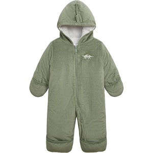 Carter’s Baby Cozy One-piece Footed Pram Suit(Velboa Olive Green Dino)