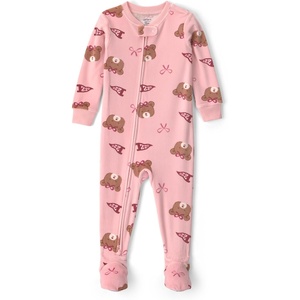 Carter’s Baby Girls’ 1-piece Fleece Pj(Pink Bears and Bows)