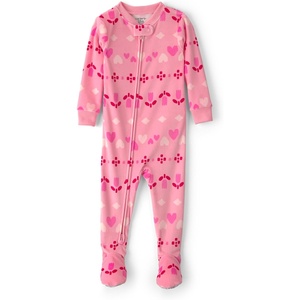 Carter’s Baby Girls’ 1-piece Fleece Pj(Pink Heart Fair Isle)