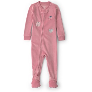 Carter’s Baby Girls’ 1-piece Fleece Pj(Pink W Patches)