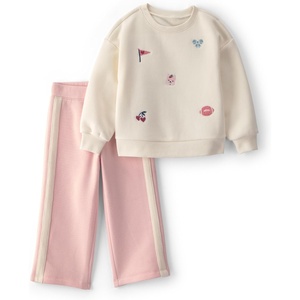 Carter’s Baby Girls’ 2-piece Pant Set(Cream Pink Blue Bow)
