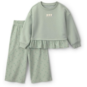 Carter’s Baby Girls’ 2-piece Pant Set(Green Flower)