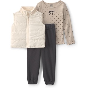 Carter’s Baby Girls’ 3-piece Playwear Sets(Brown Bow 3pc)