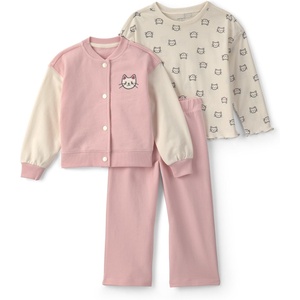 Carter’s Baby Girls’ 3-piece Playwear Sets(Pink Cat 3pc)