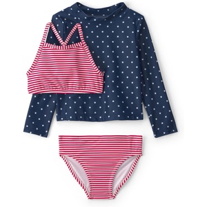 Carter’s Baby Girls’ 3-piece Rashguard Set(Red/Navy Stripe)