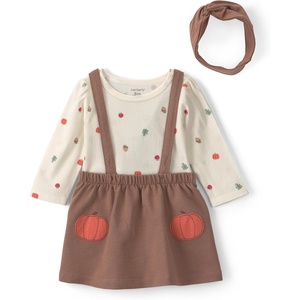 Carter’s Baby Girls’ Dress Set(Brown Ivory Thanksgiving)