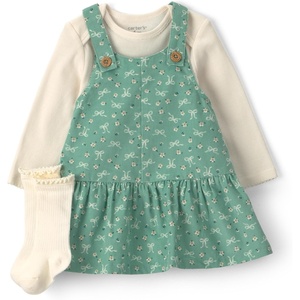 Carter’s Baby Girls’ Dress Set(Green Bow Floral)